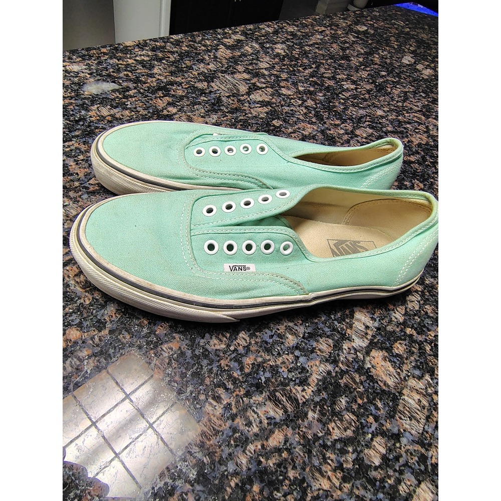 Vans Authentic Lo Pro Mint Green Canvas Sneakers Womens 9 Mens 7.5 Low Top Shoes